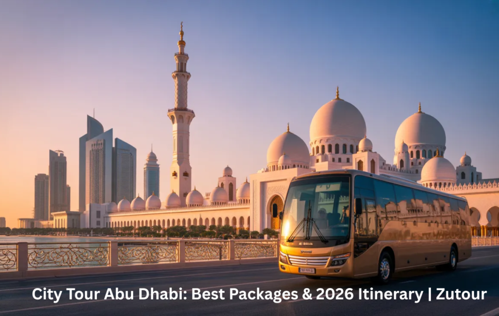 City tour Abu Dhabi skyline with Sheikh Zayed Grand Mosque and Emirates Palace
