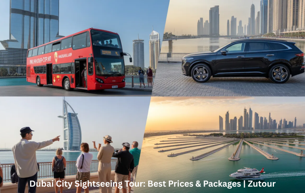 Different types of Dubai City Sightseeing Tours including bus and private tours