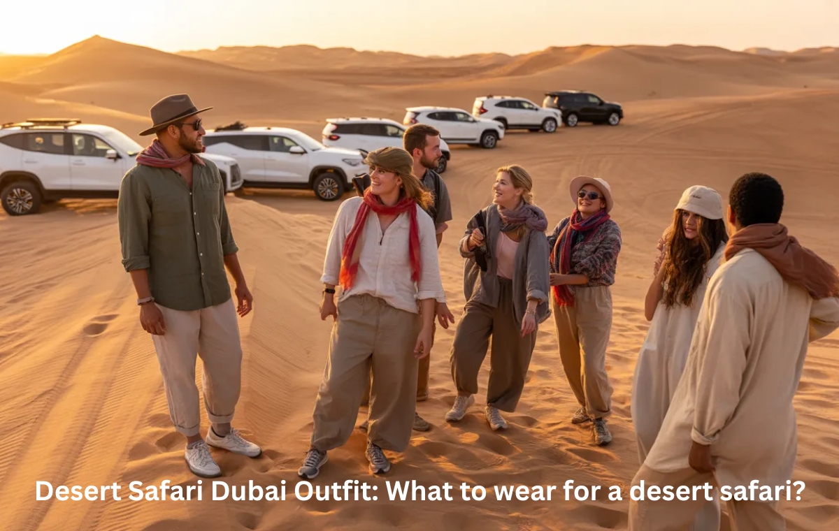 Desert safari Dubai outfit guide showing what to wear in Dubai desert safari for comfort and style