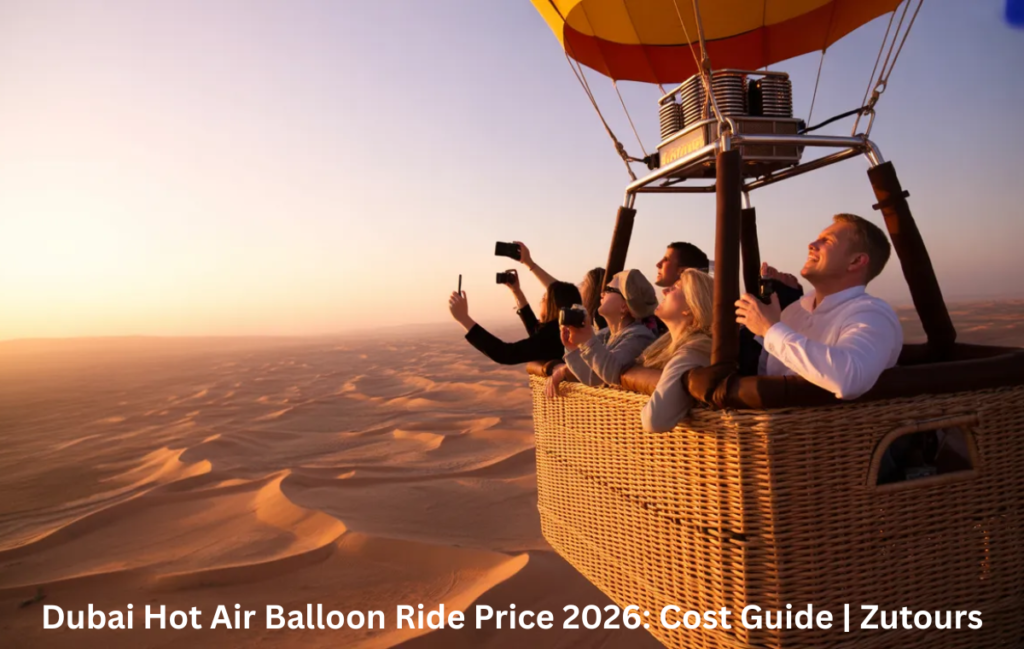 Hot air balloon ride Dubai price per person with desert sunrise views