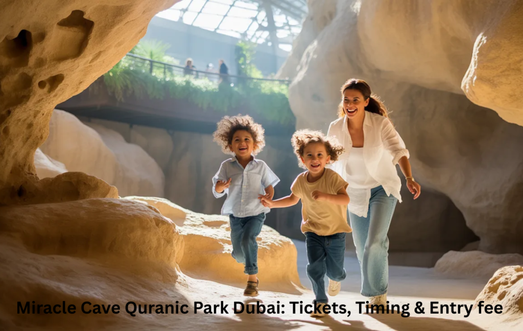 Family visiting Miracle Cave Quranic Park Dubai