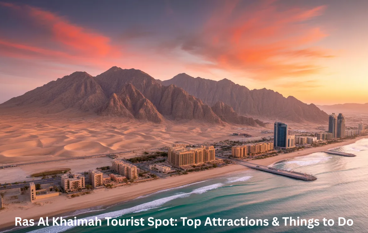 Ras Al Khaimah tourist spot featuring Jebel Jais mountains and coastline