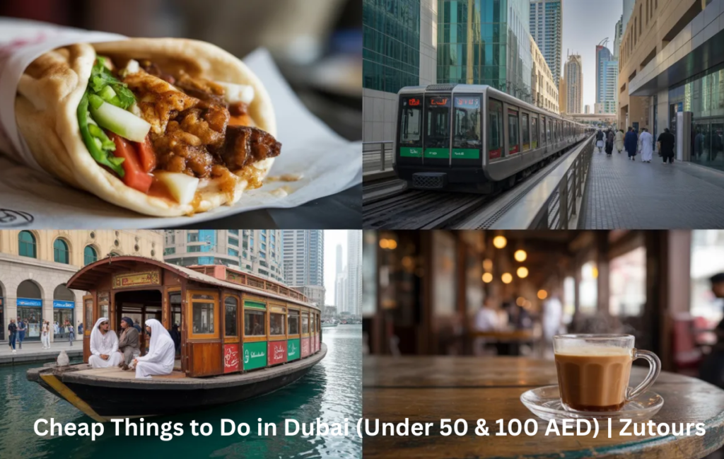 Very cheap things in Dubai including shawarma metro and abra ride