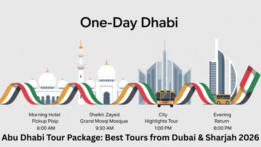 one day Abu Dhabi tour itinerary timeline