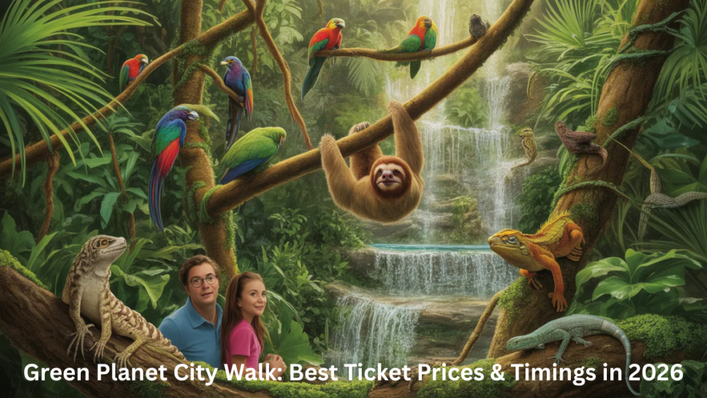 Animals and attractions inside Green Planet Dubai rainforest