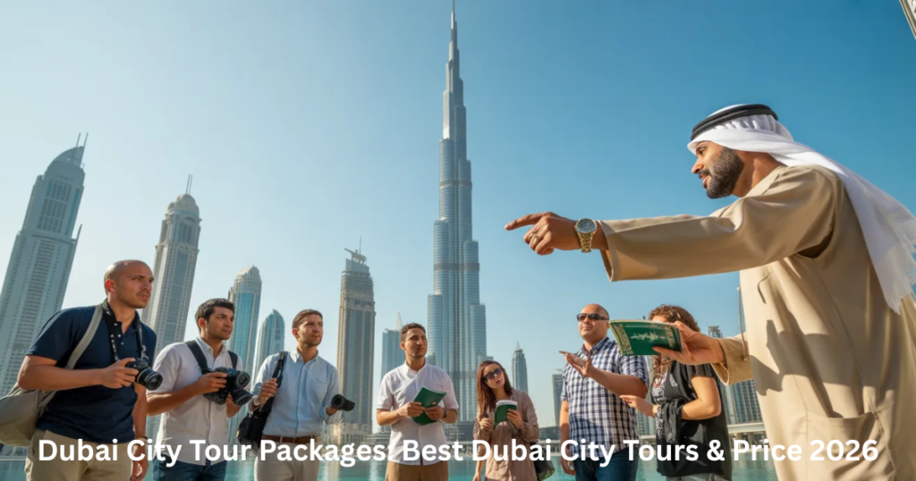tourists exploring Dubai city during guided city tour package
