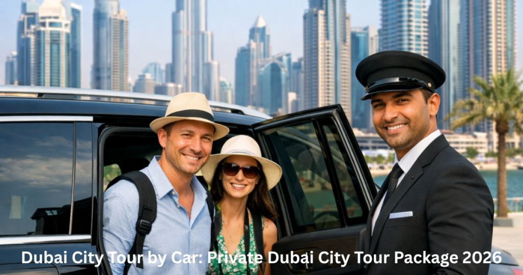private car with driver included in Dubai city tour package