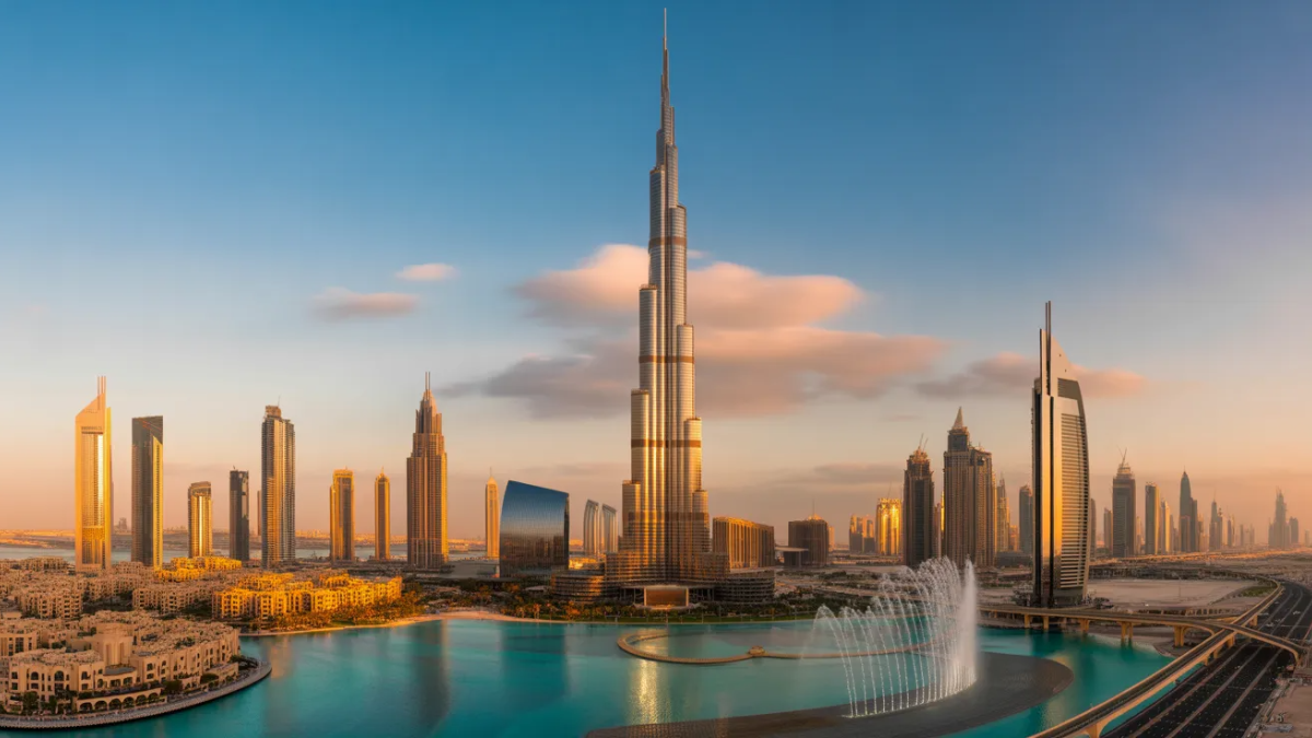 Things to see in Dubai including Burj Khalifa, Palm Jumeirah and Dubai Marina skyline