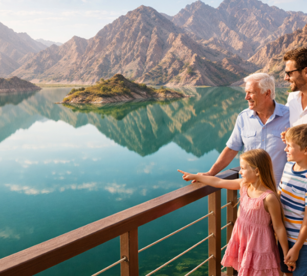 Al Rafisah Dam - Family Tour Khor Fakkan Family enjoying Al Rafisah Dam on Khor Fakkan family tour from Dubai