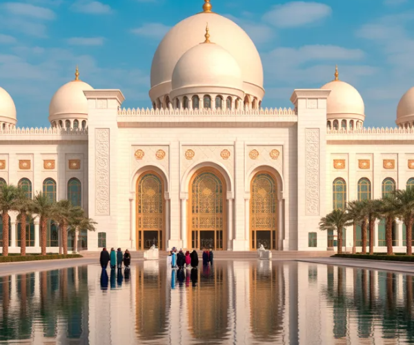 Qasr Al Watan Presidential Palace - Abu Dhabi Private Tour Magnificent Qasr Al Watan Presidential Palace exterior on private tour from Abu Dhabi with ZuTours