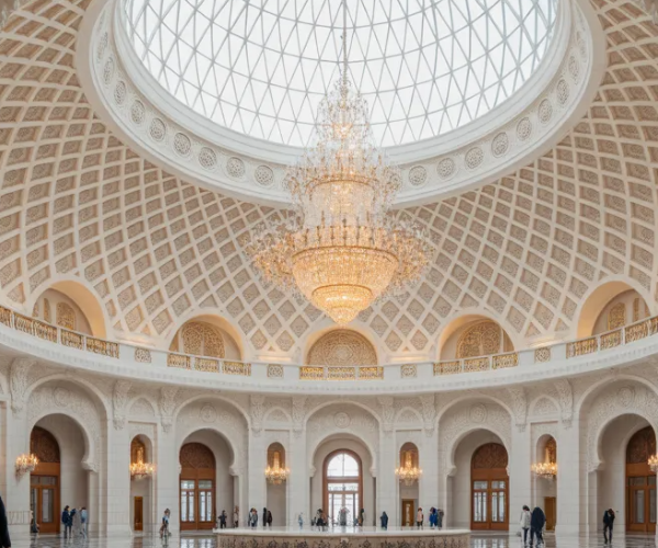 The Great Hall - Qasr Al Watan Abu Dhabi Private Tour Stunning Great Hall interior of Qasr Al Watan on private tour of Presidential Palace Abu Dhabi