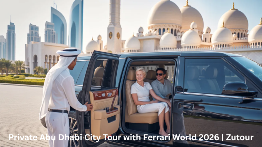 Luxury private Abu Dhabi sightseeing tour with Ferrari World and chauffeur driven SUV