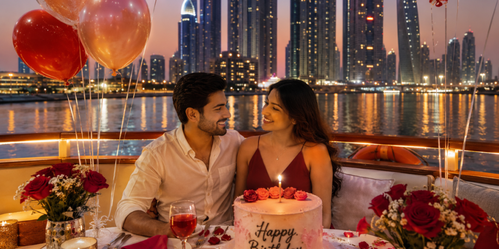 Romantic birthday dhow cruise in Dubai.