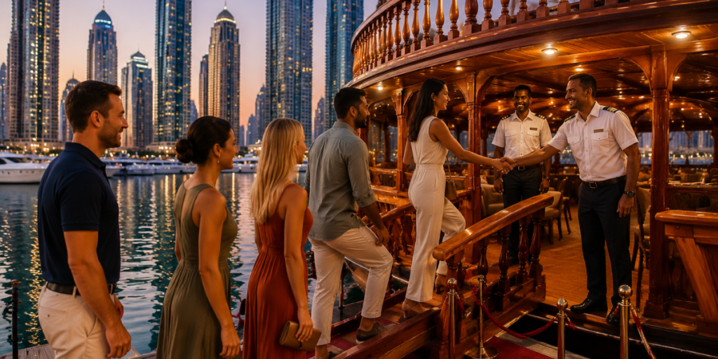 Dhow cruise Dubai dress code for smart casual evening cruises