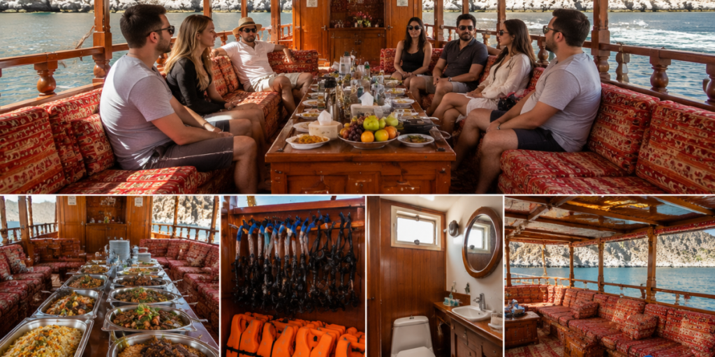 Facilities included in the Khasab Musandam dhow cruise