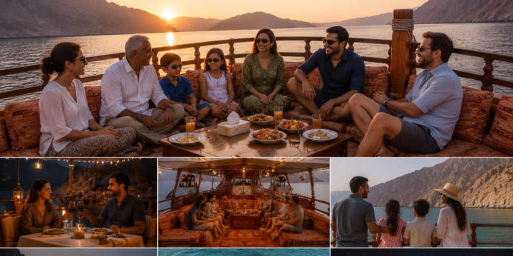 Families and couples on Musandam overnight cruise