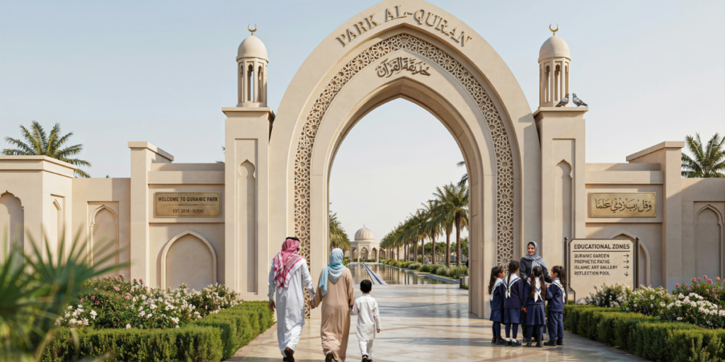 Holy Quran Park Dubai entrance and overview