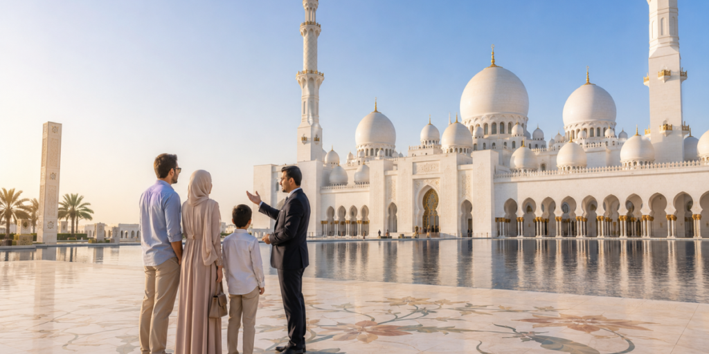 Abu Dhabi Grand Mosque private tour with private guide at Sheikh Zayed Grand Mosque
