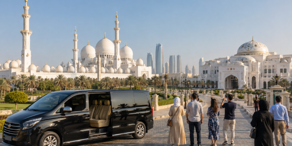 Grand Mosque and Qasr Al Watan tour itinerary in Abu Dhabi