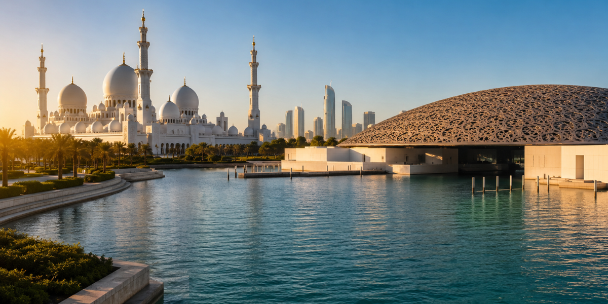 Grand Mosque and Louvre Tour Abu Dhabi featuring Sheikh Zayed Grand Mosque & Louvre Museum Tour in Abu Dhabi