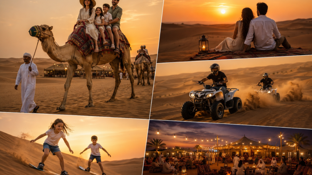 Family, couples, and adventure travelers enjoying Desert Safari Dubai