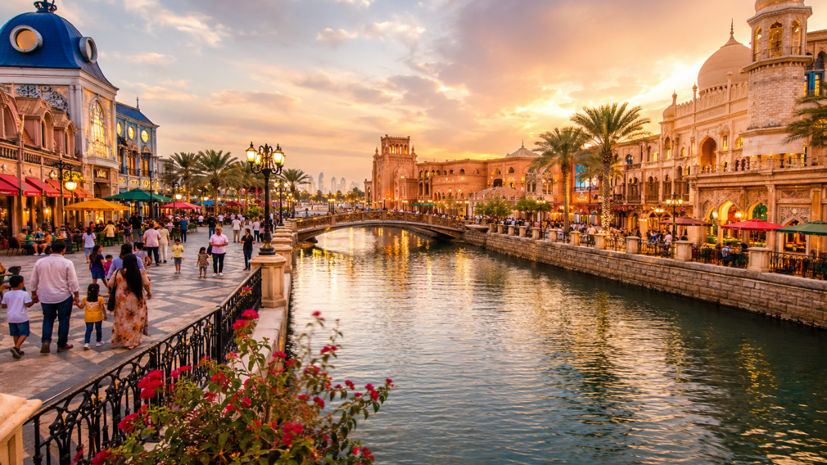 Things to do in Riverland Dubai with waterfront attractions and themed districts